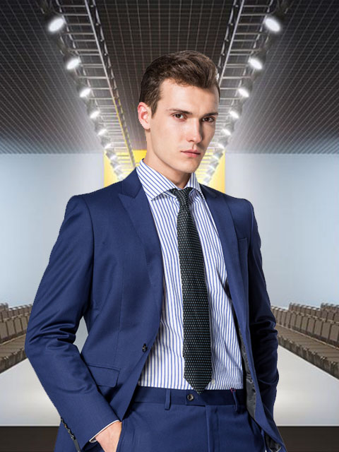 男士商務西服定做 藍色